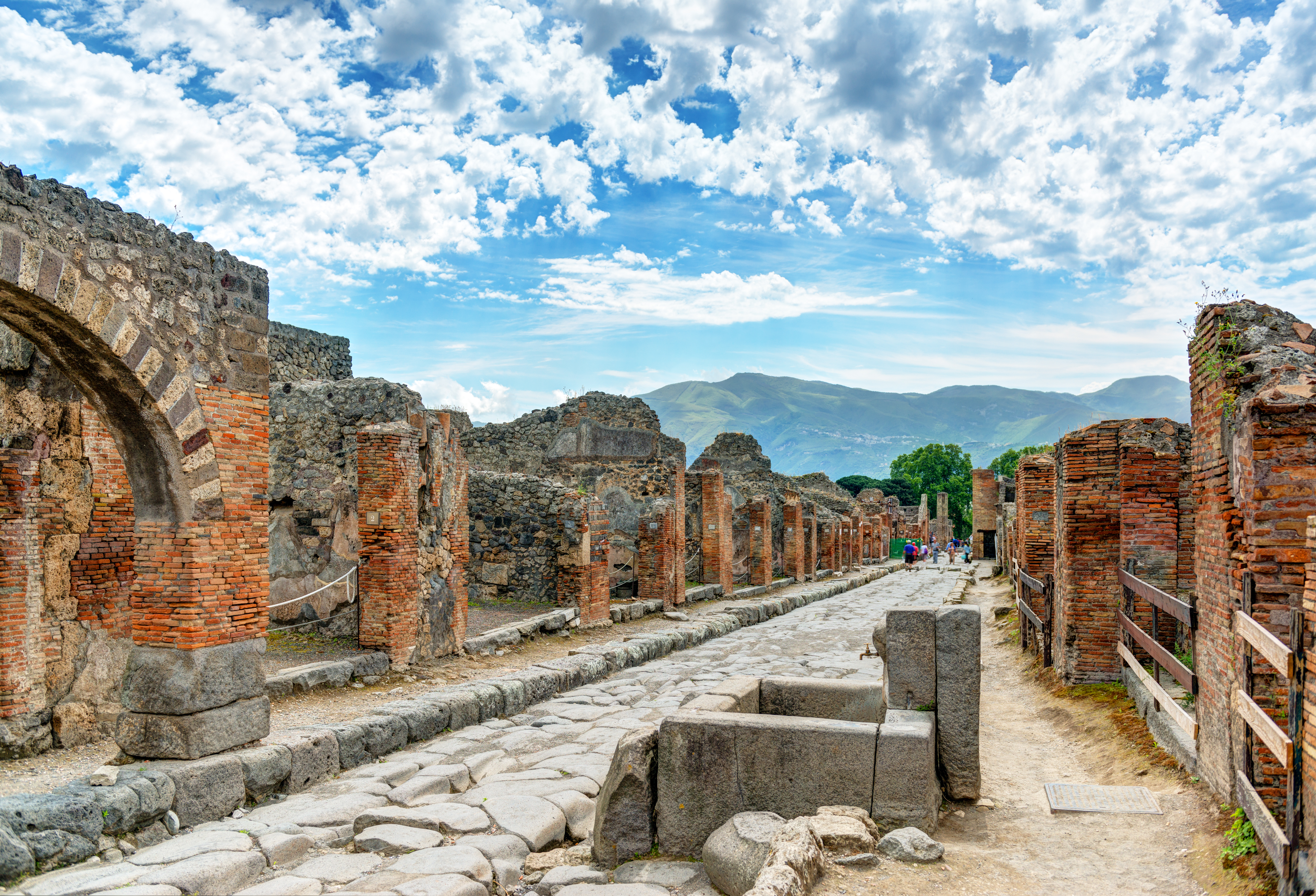 UNESCO verdensarv Pompei med antikke gader og romerske arkæologiske udgravninger