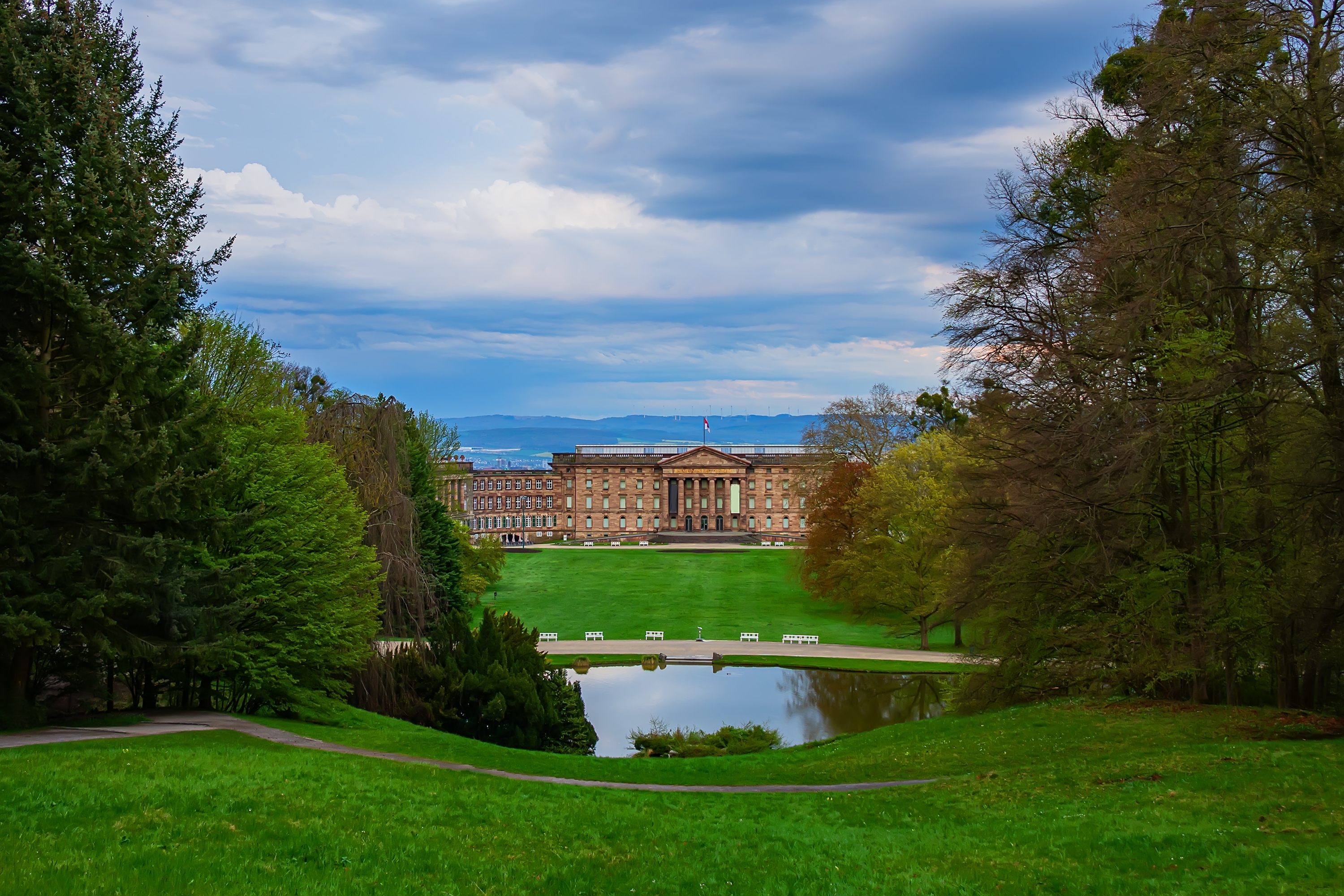 Neoklassisk Wilhelmshöhe Slot i Bergpark Wilhelmshöhe, Europas største bakkeparK, Kassel, Tyskland