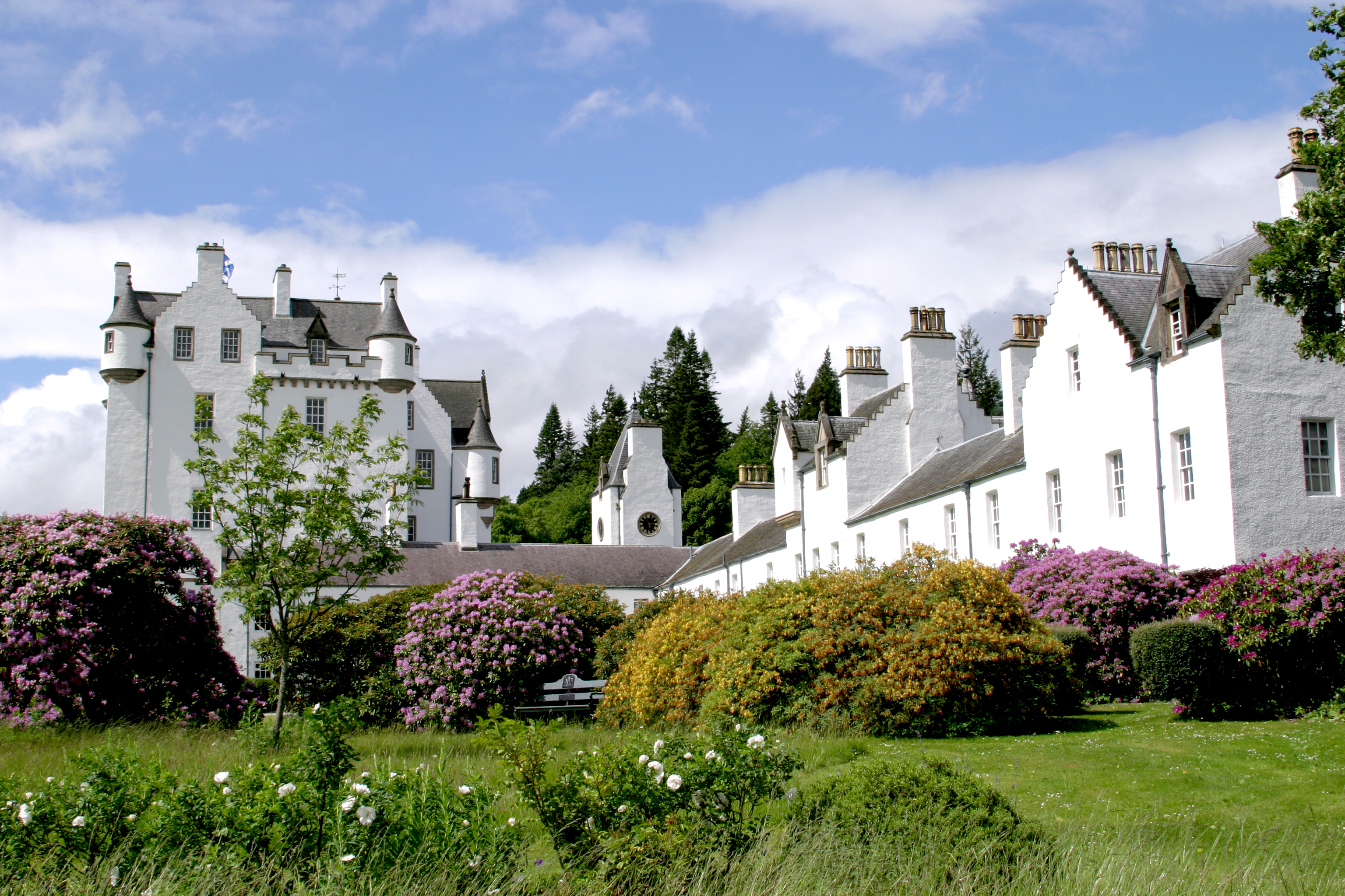 Et billede af Blair Castle i Skotland