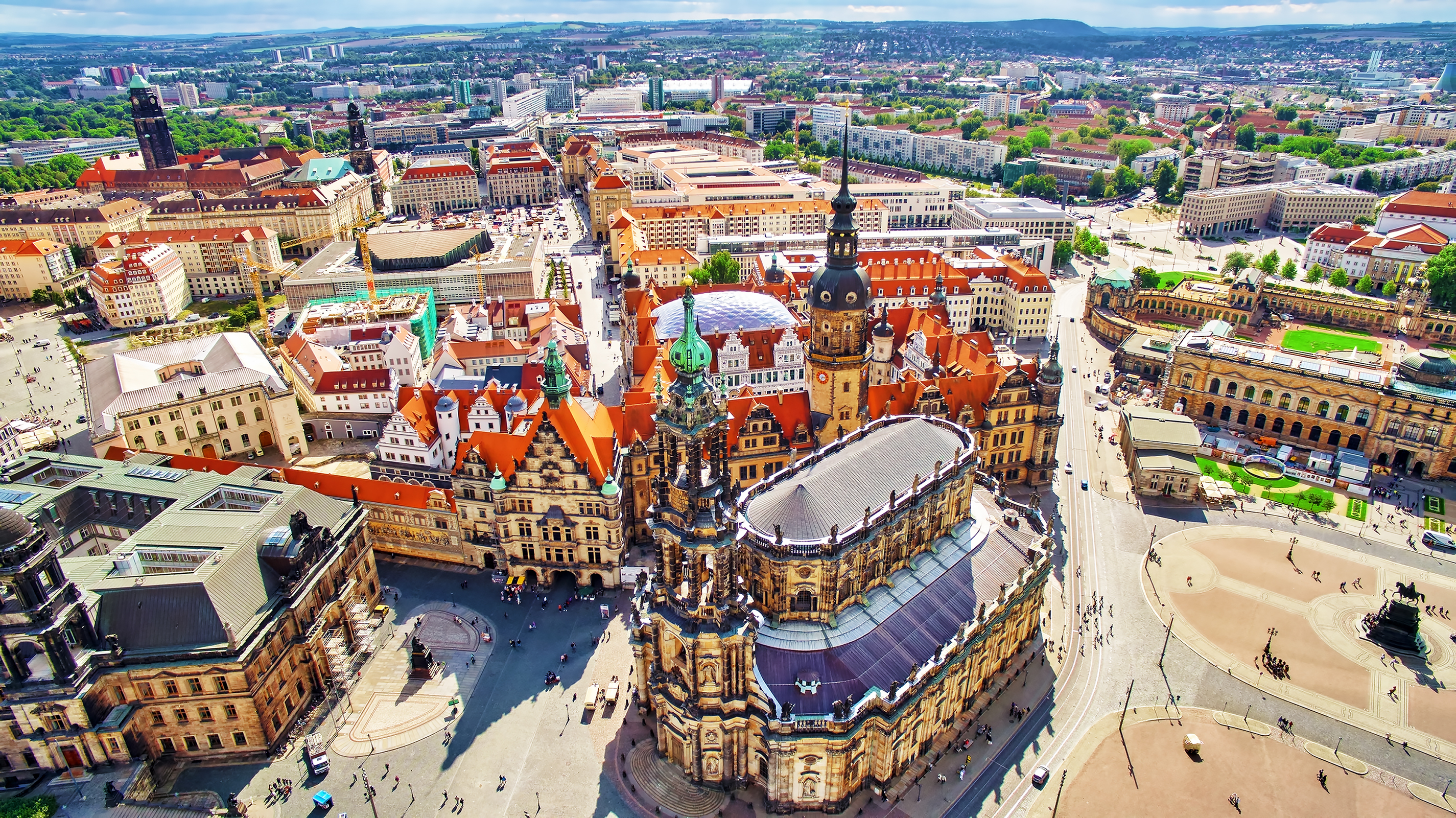 Dresden centrum i Sachsen med ikonisk barok arkitektur og historiske paladser
