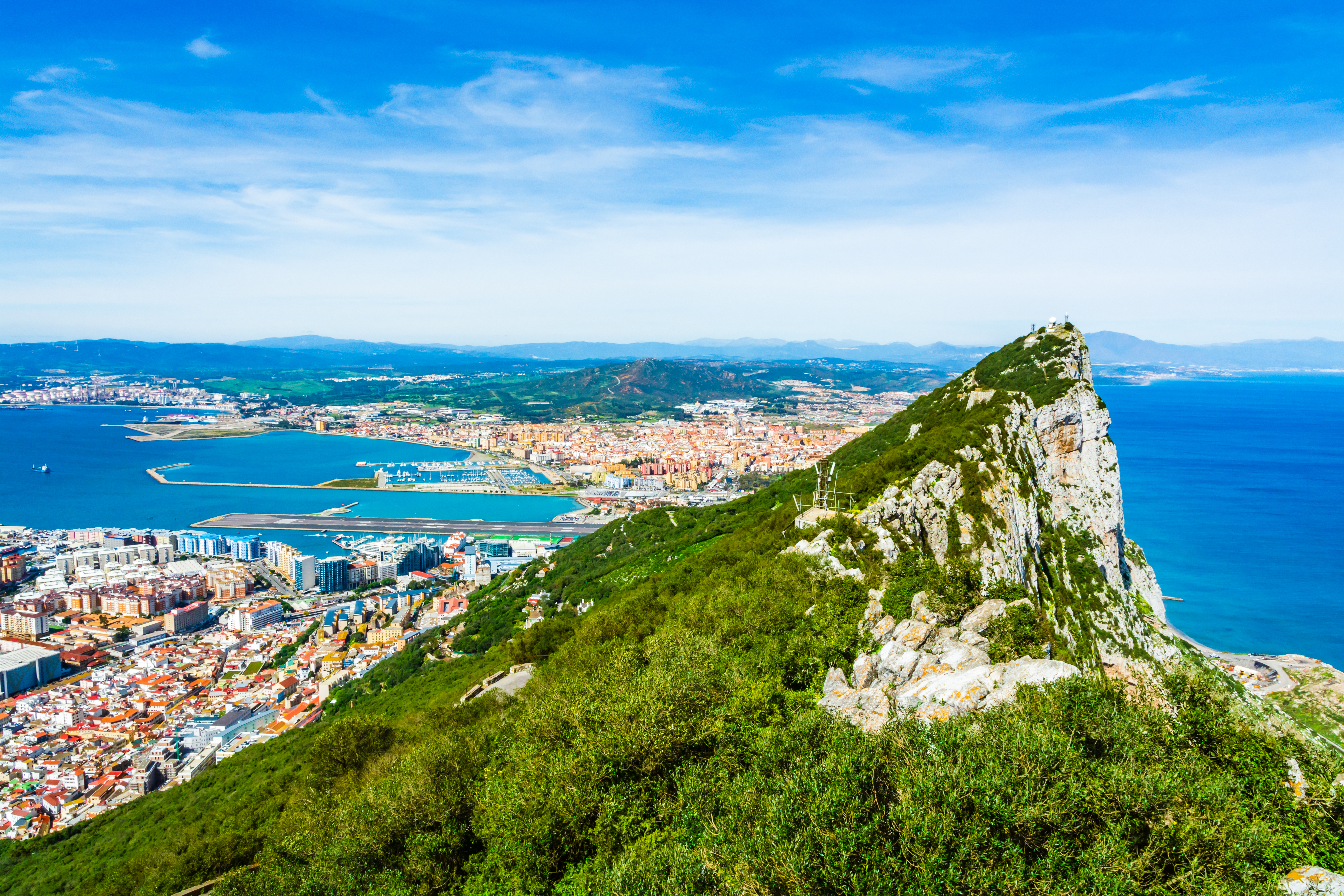 Berømte Gibraltar-klippen med fantastisk udsigt over Middelhavet
