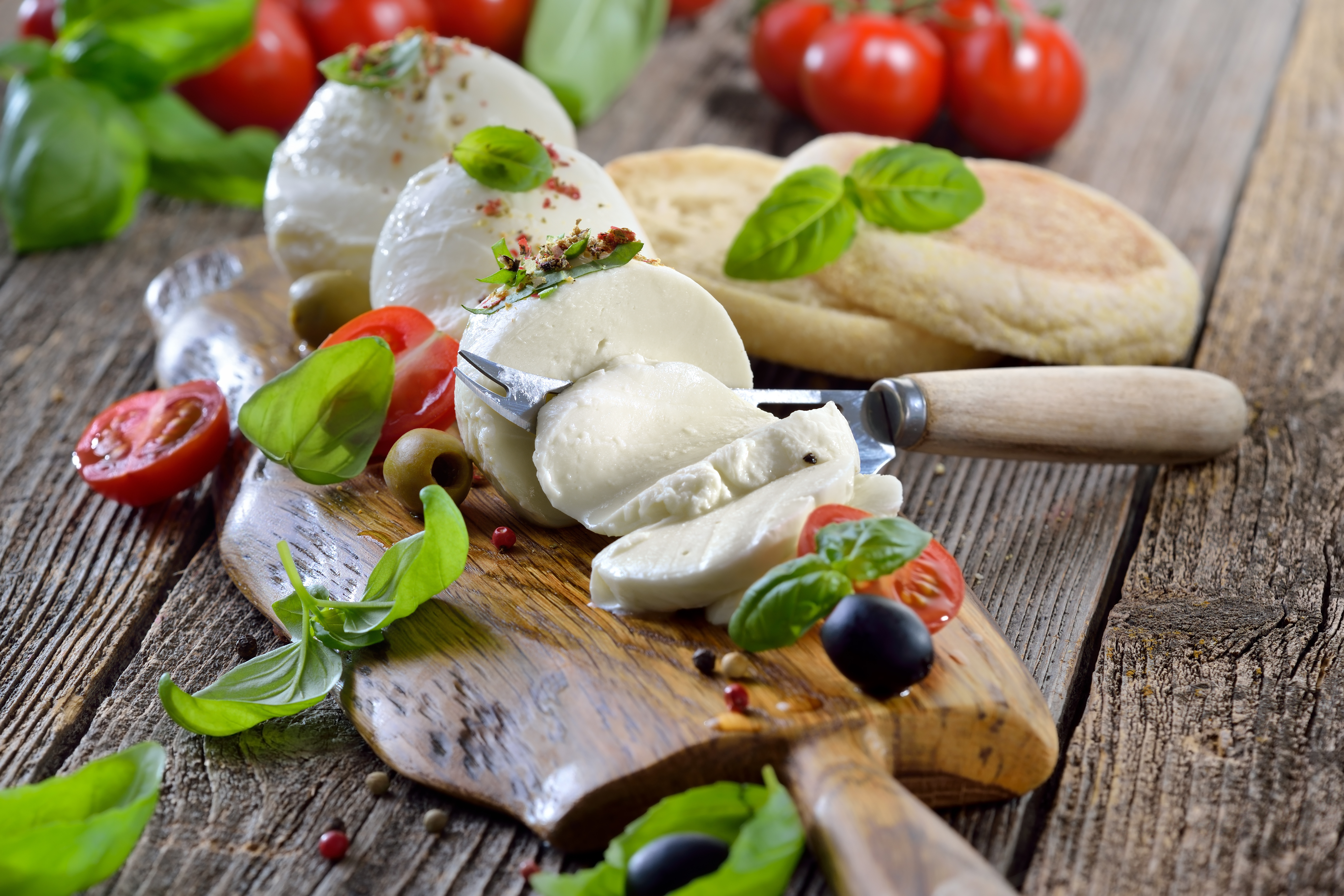 Autentisk italiensk gastronomi med buffalo mozzarella og friske krydderurter