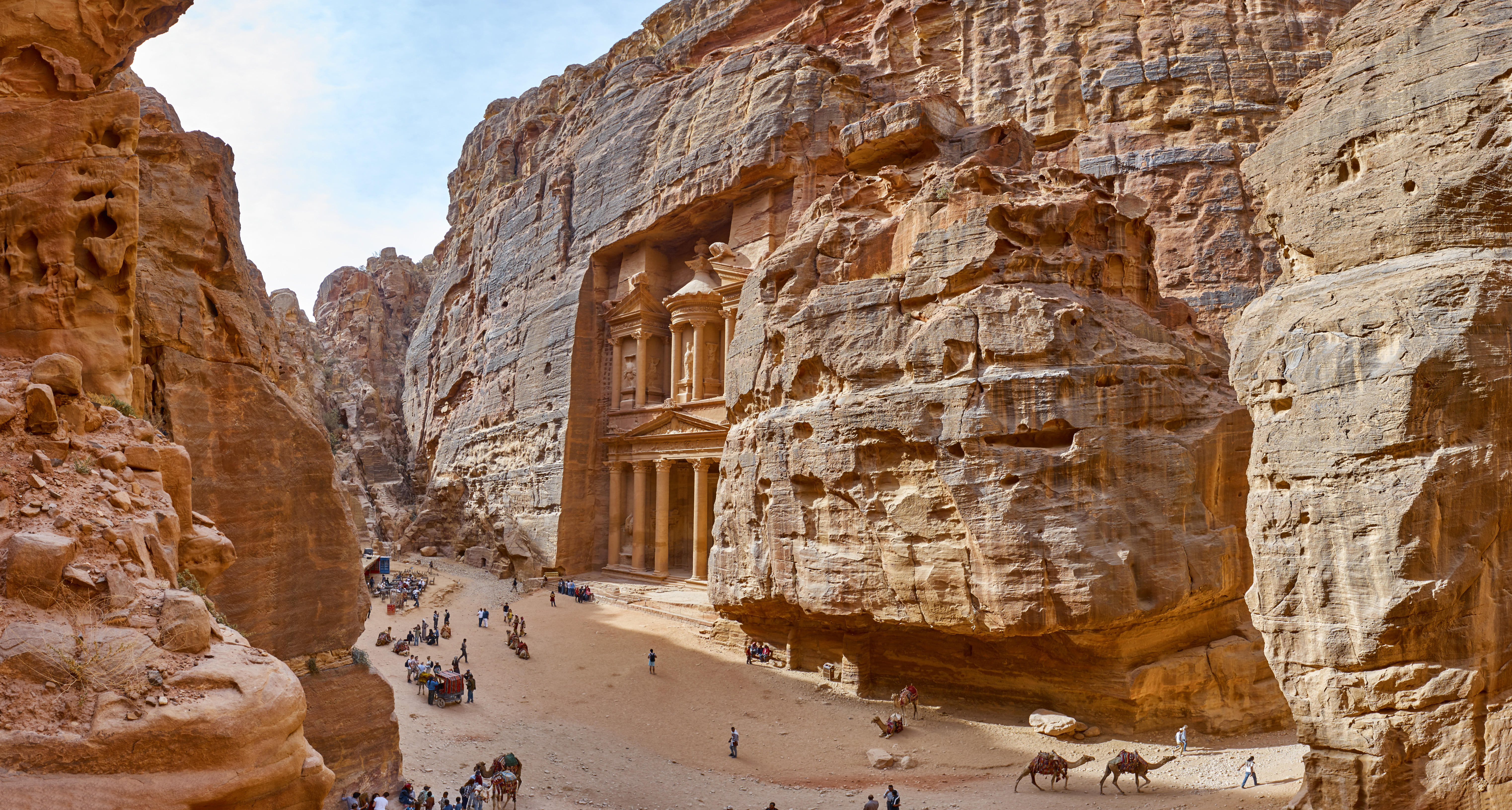 Det spektakulære Treasury-tempel i Petra klippebyen, Jordan