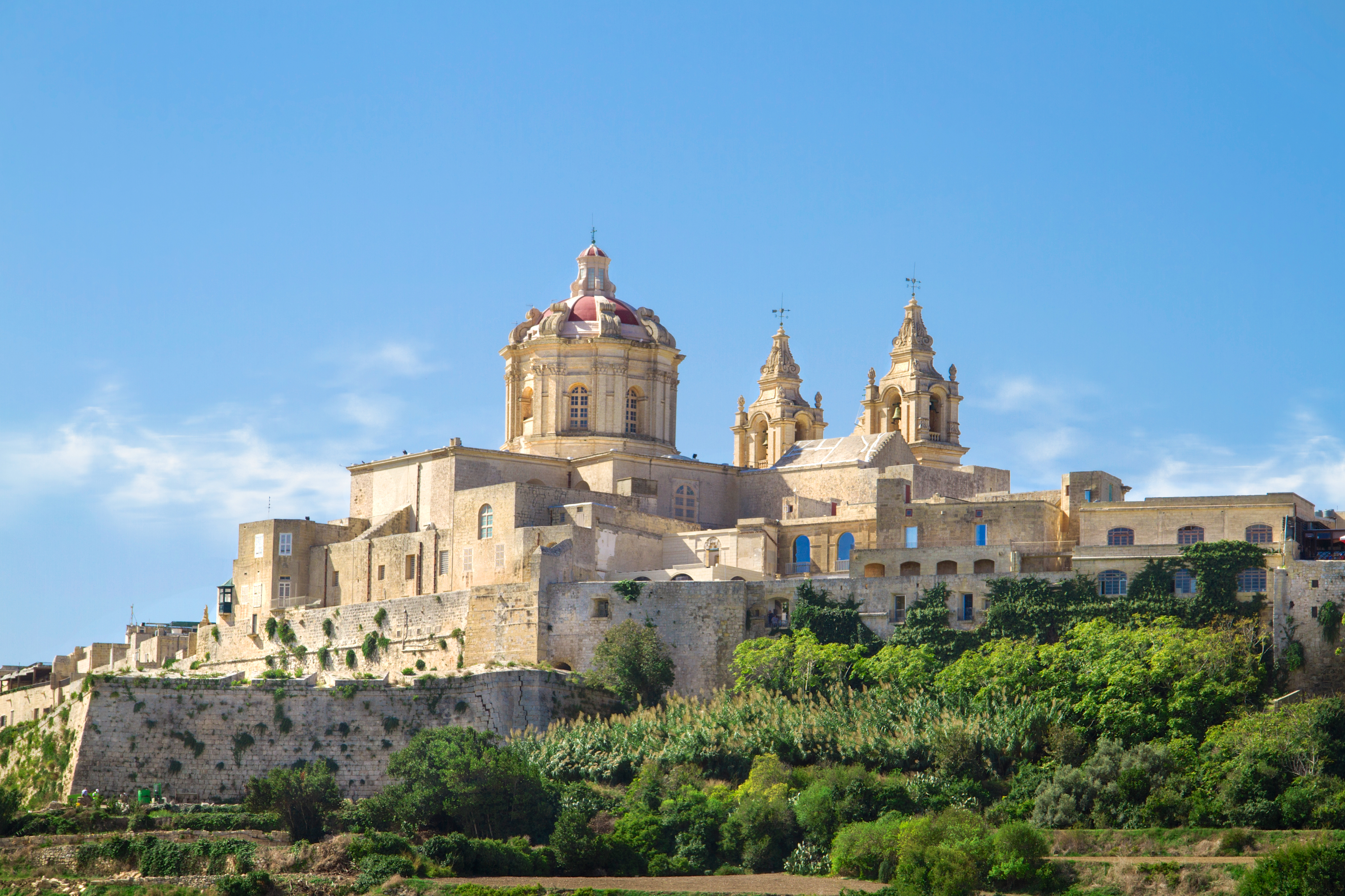 Mdina Malta katedral og middelalderlig by med traditionel maltesisk arkitektur