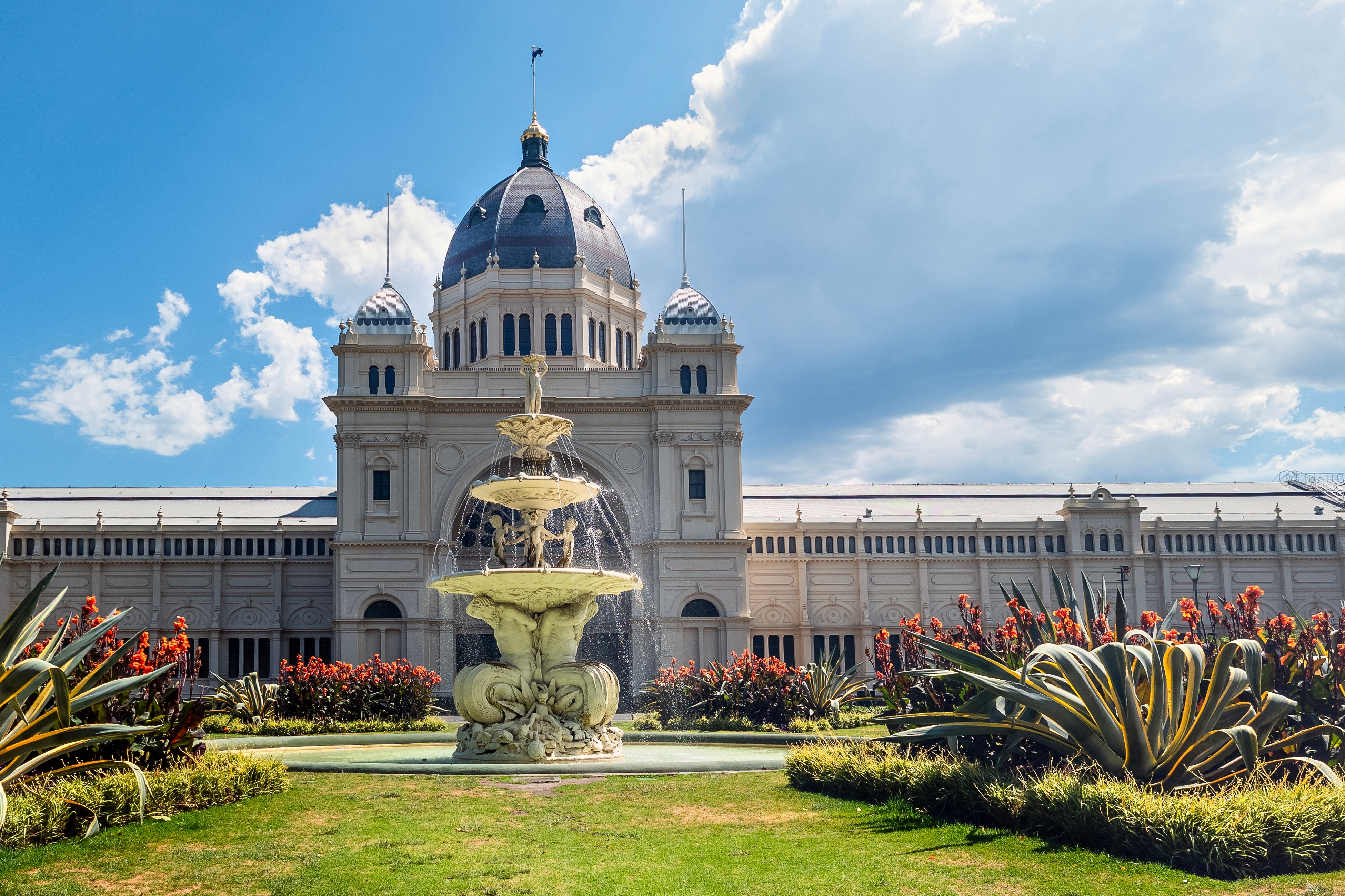 UNESCO verdensarvssted Royal Exhibition Building med fontæne Melbourne