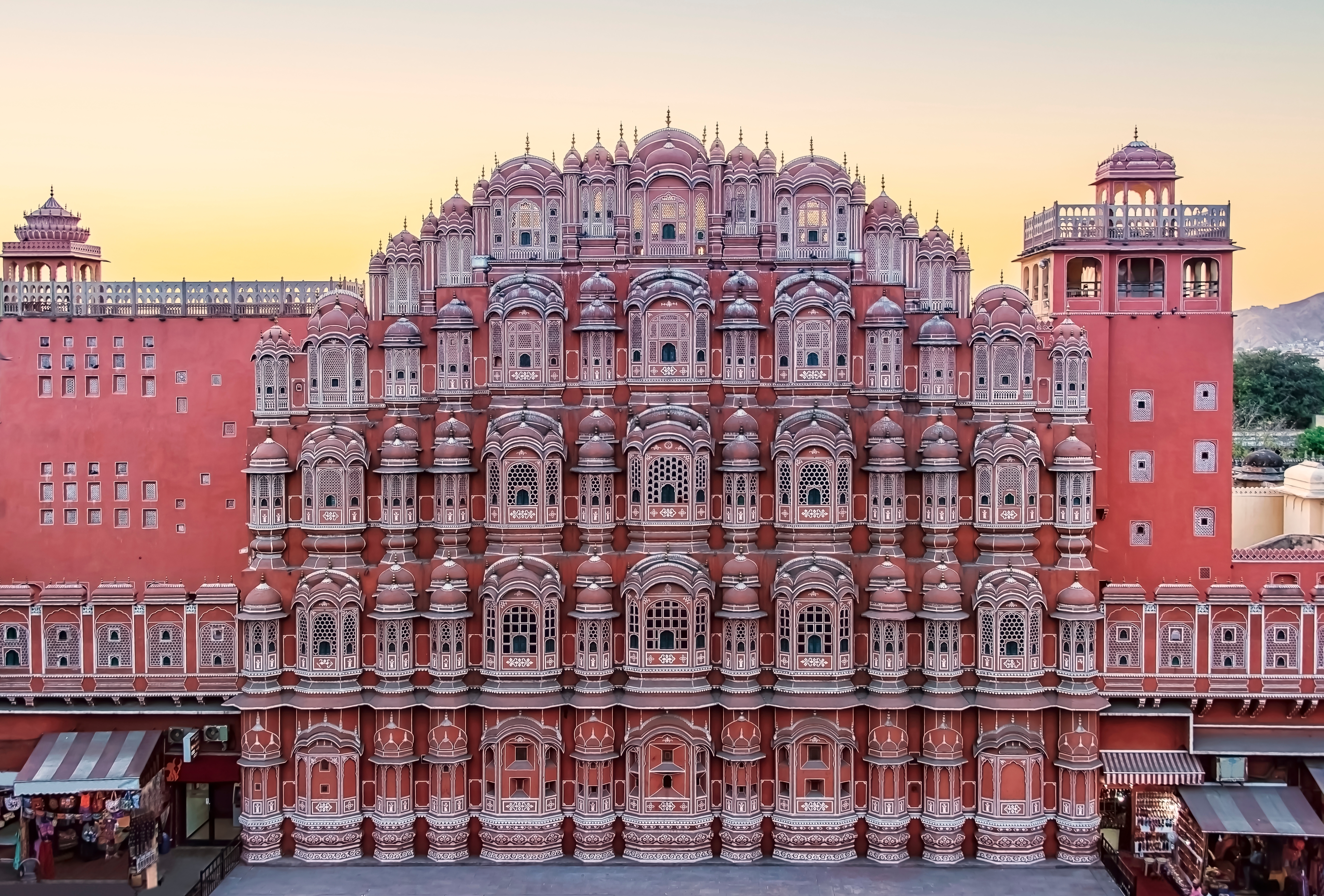 Pink sandsten palads arkitektur i Jaipur den pink by i Rajasthan Indien