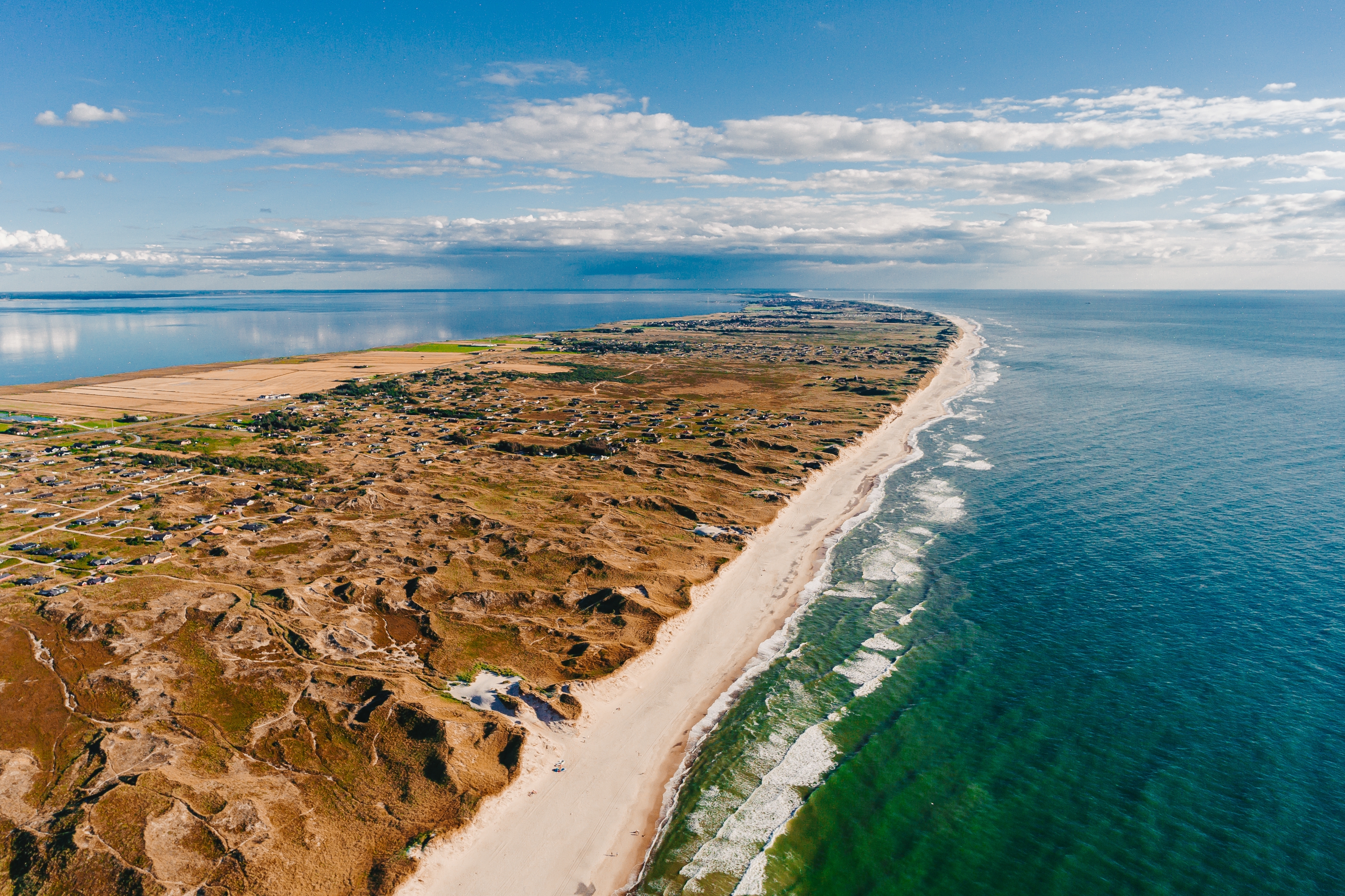 Ringkøbing Fjord ved Hvide Sande med panoramaview over naturen
