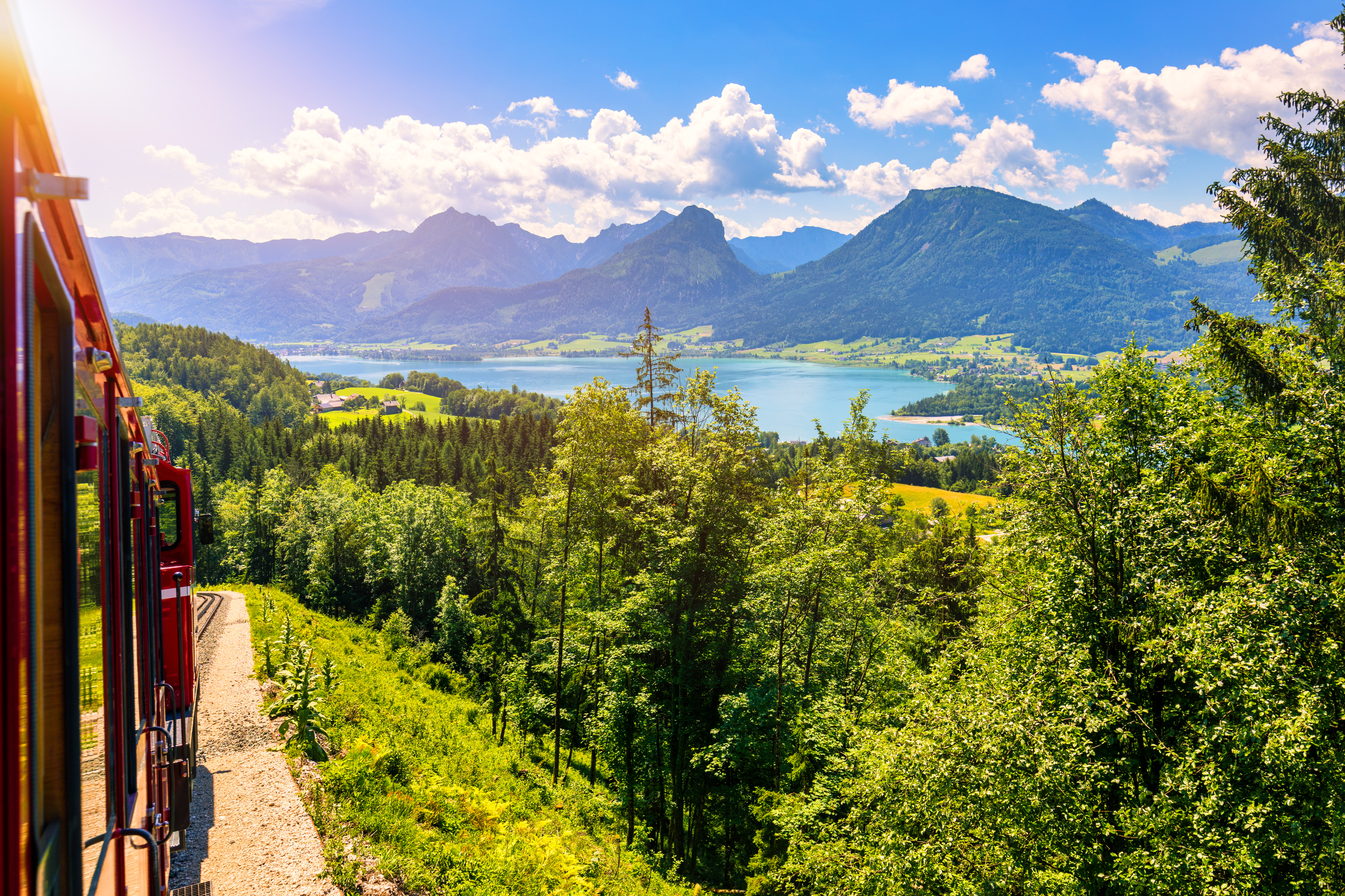 Schafbergbahn tog gennem de østrigske Alper, Salzkammergut