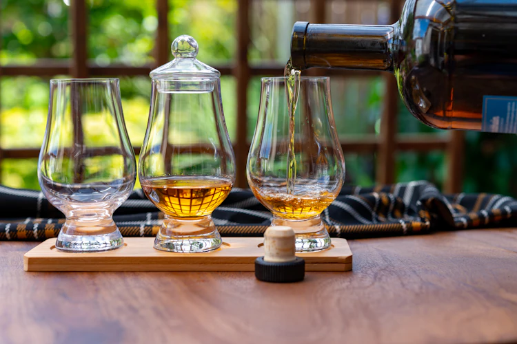 Whisky destilleri besøg i Skotland med professionel smagning af gyldne spirits