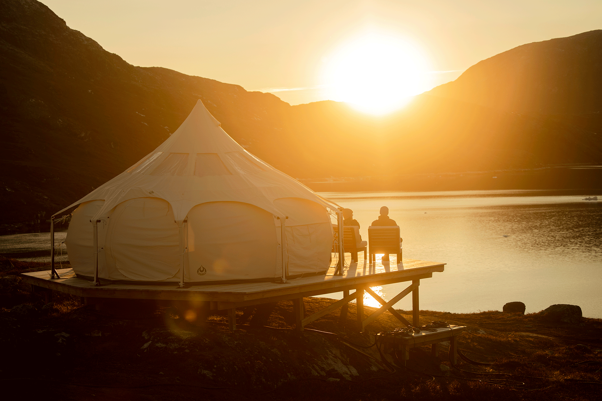 Solnedgang ved camp kangiusaq
