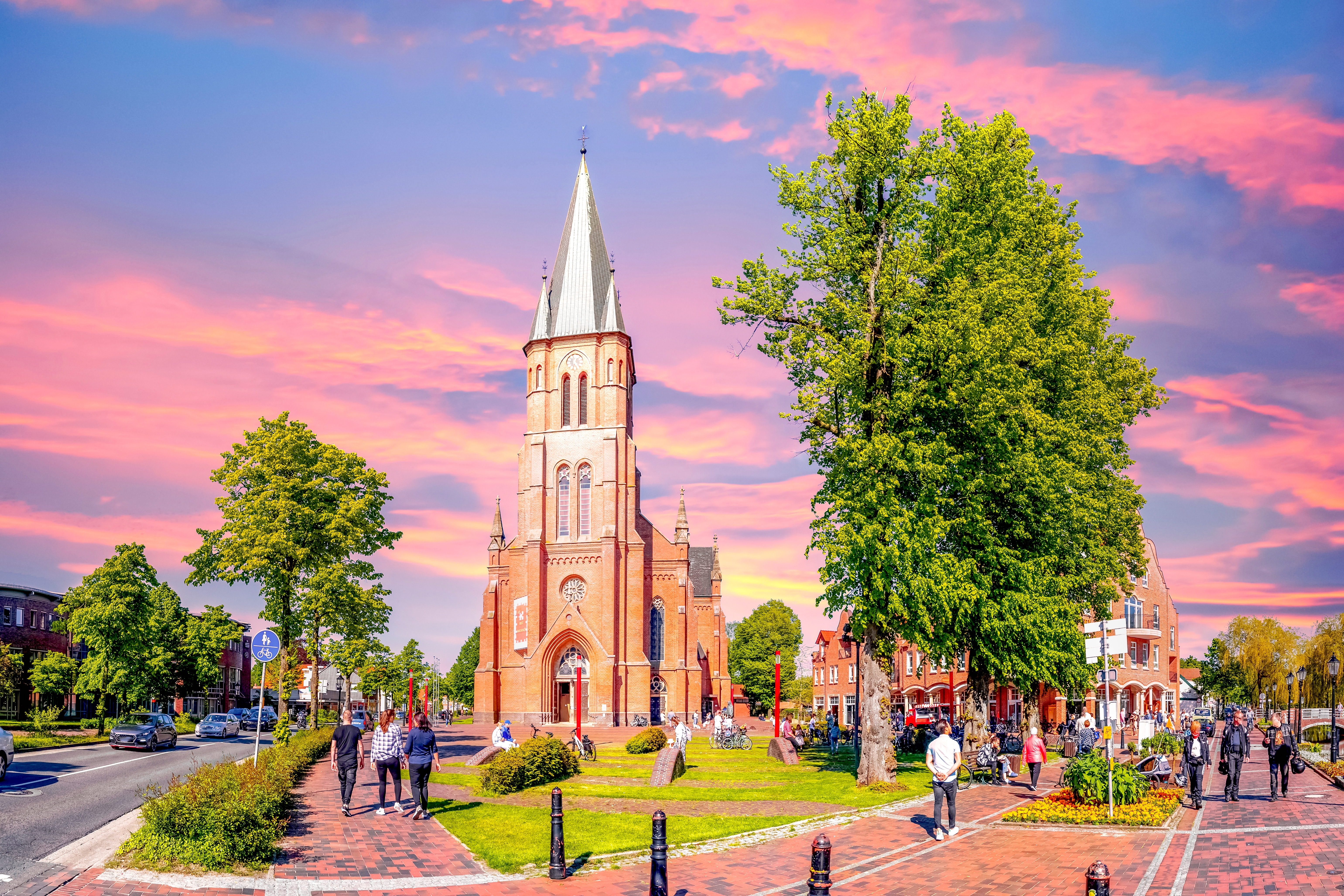 Historiske Sankt Antonius Kirke Papenburg Tyskland rejsedestination