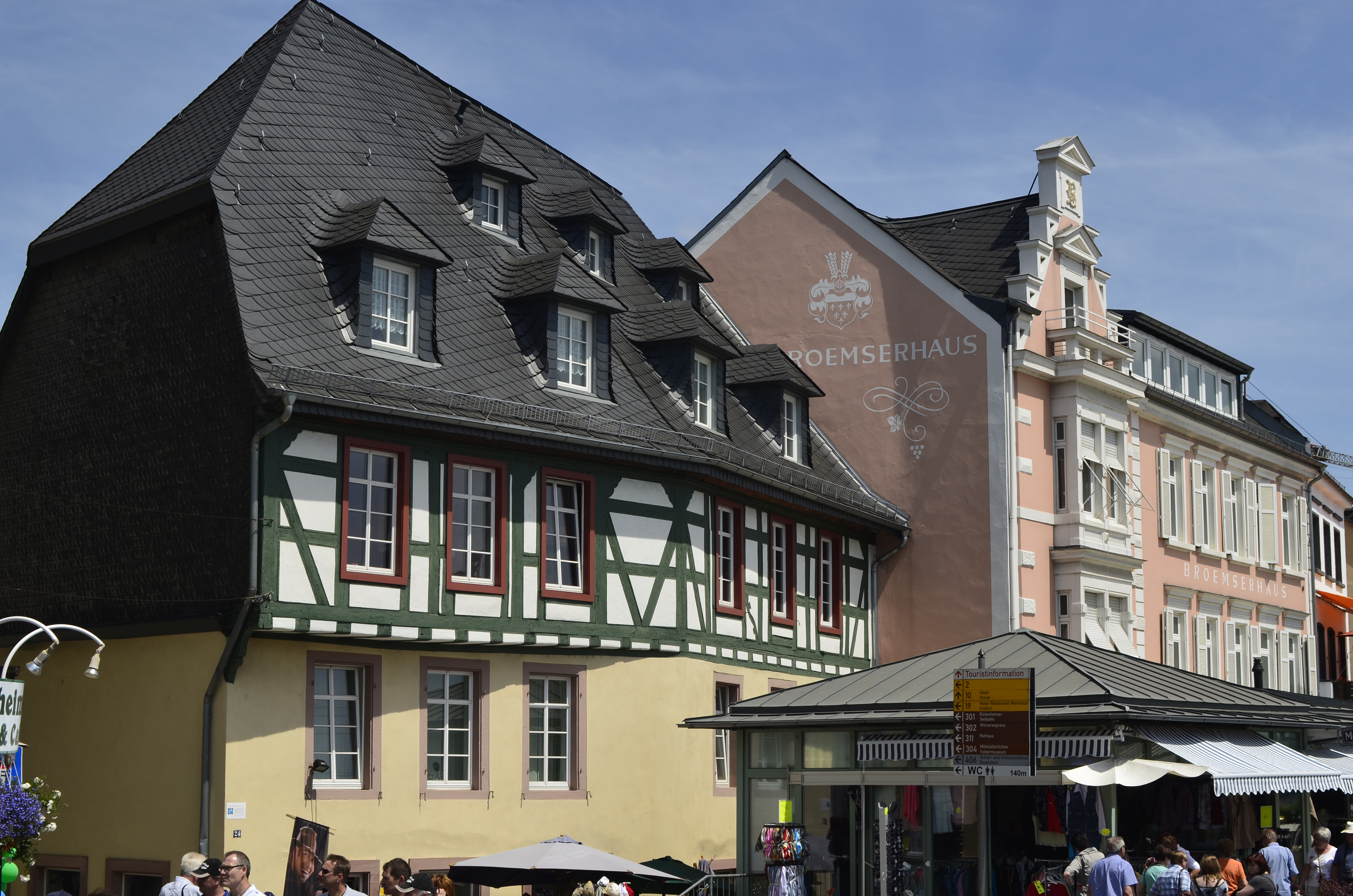 UNESCO verdensarv bindingsværkshuse i Rüdesheim am Rhein Tyskland
