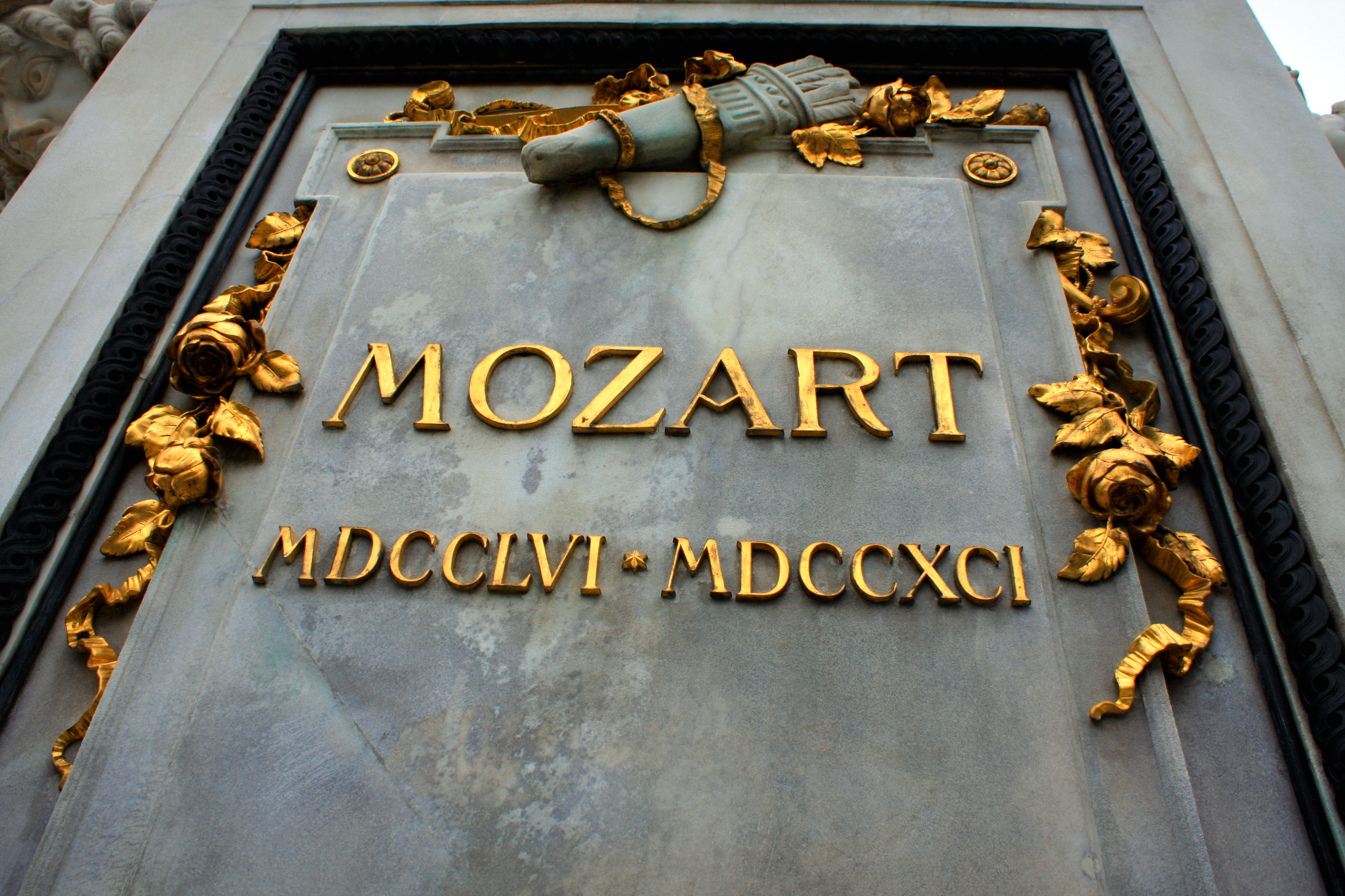 Mozart memorial plaque i Burggarten Wien populær turistattraktion i Østrig